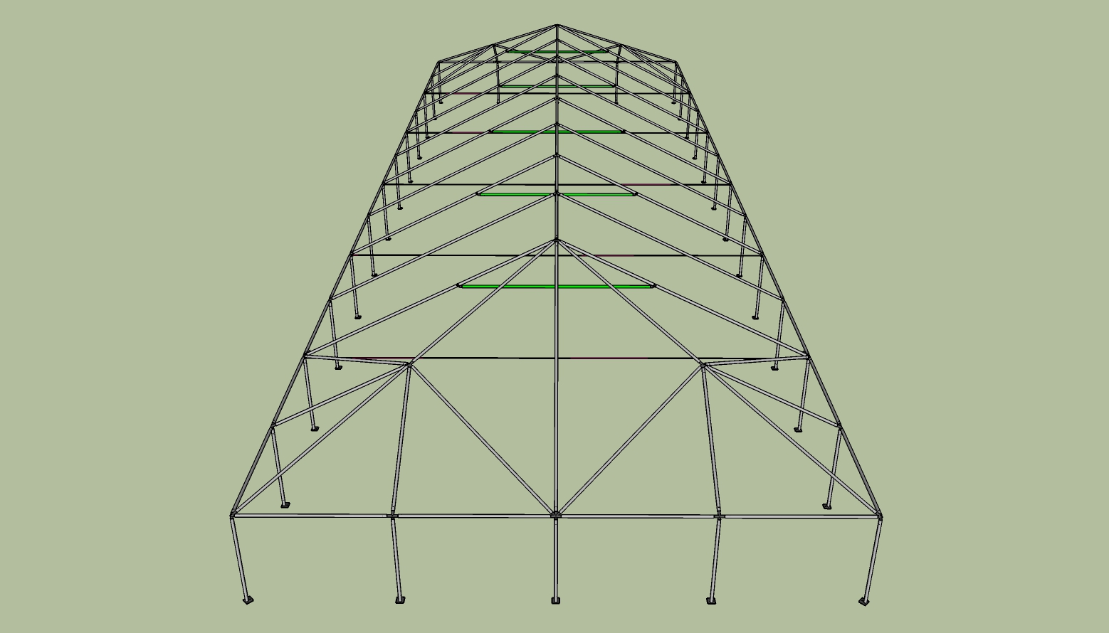40x120 frame tent side view